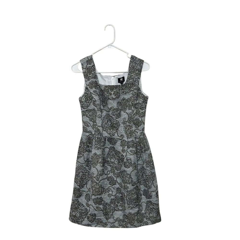 W by Worth Gray Pattern Textured Dress Size 4